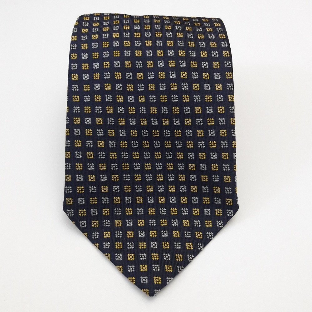 Todays Man Blue Yellow 100% Silk Mens Necktie